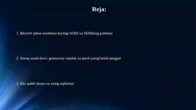 Ikkinchi jahon urushidan keyingi AQSh va SSSRning g'alabasi 2