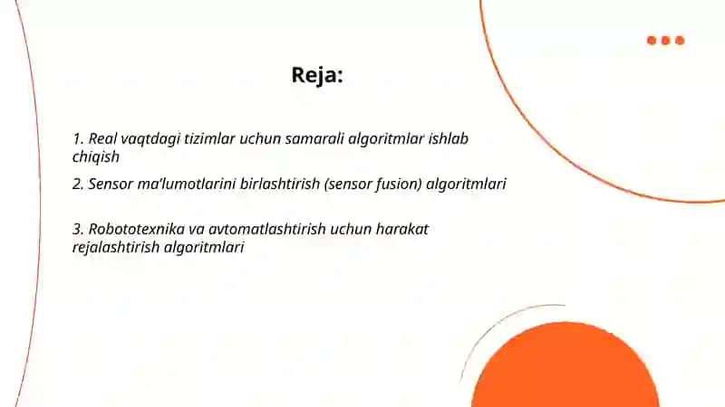 Texnik masalalar algoritmlarini ishlab chiqish 2