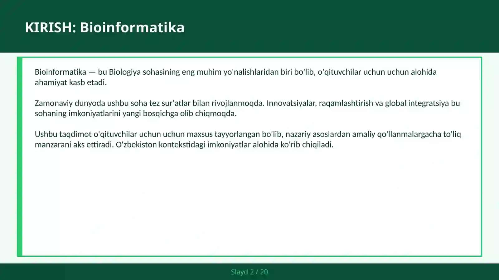 BIOINFORMATIKA 2