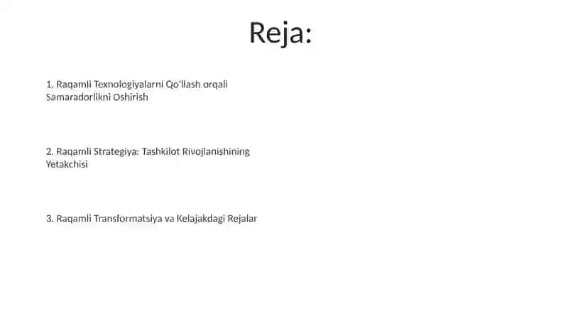 Kelajak Rejalari va Strategiya Yangilanishi 2