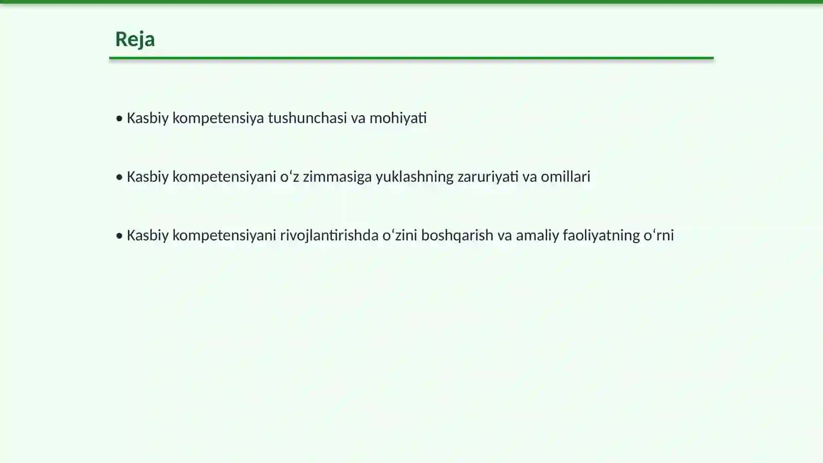 Kasbiy kompetensiyani oʻz zimmasiga yuklash oʻrni 2