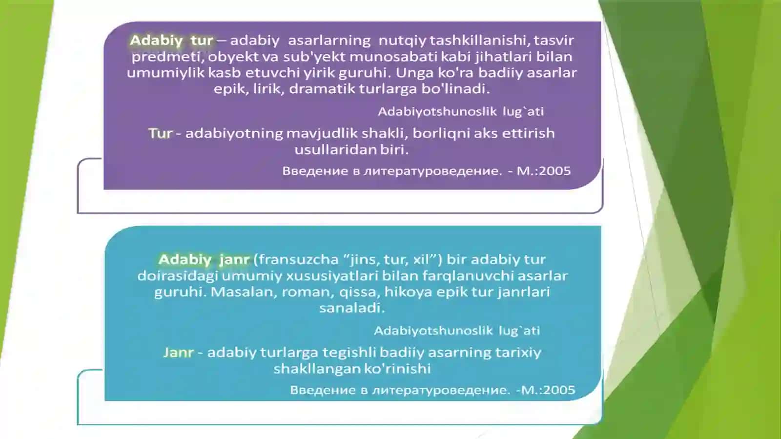 ADABIY TUR VA JANRLAR 2