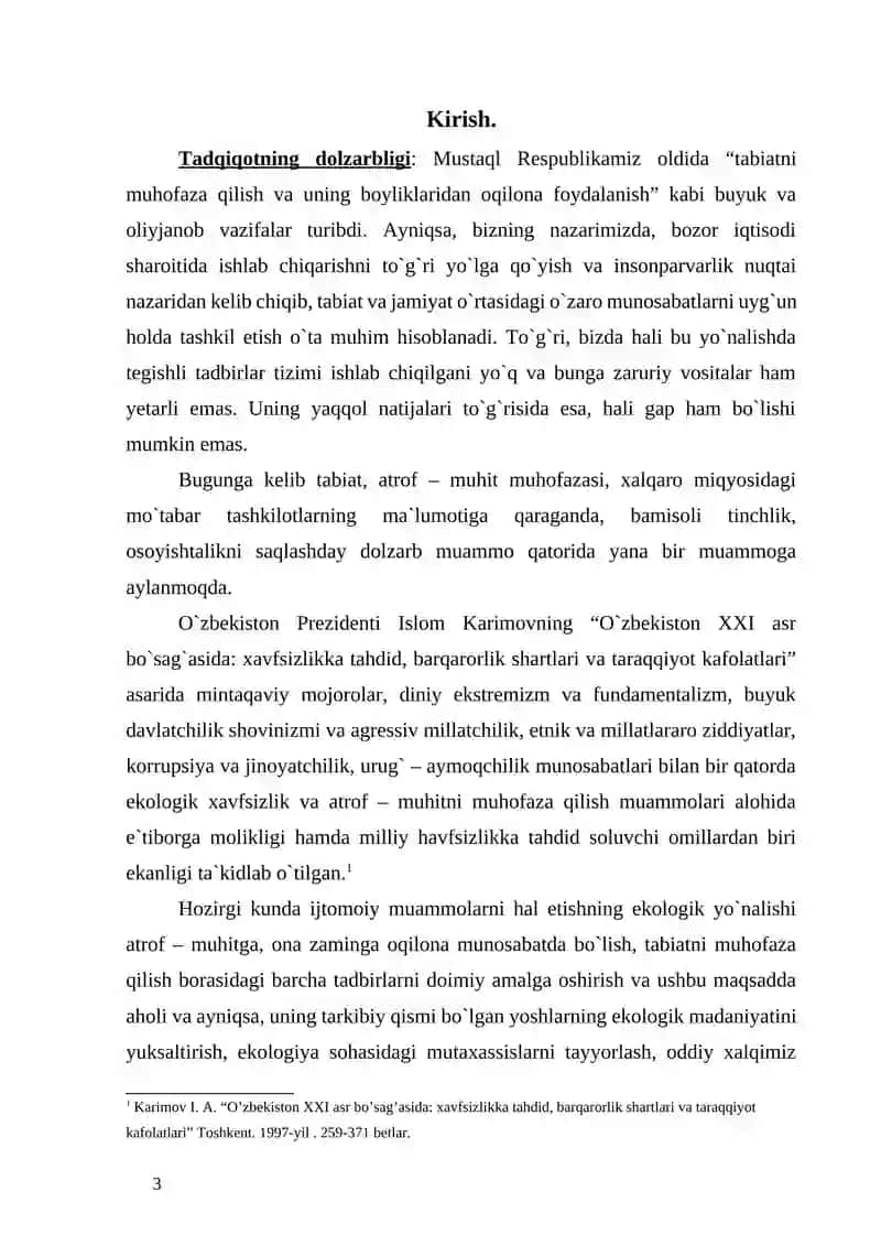 O`zbekistonda ekologik muammolar va ularning hal etilishi 2