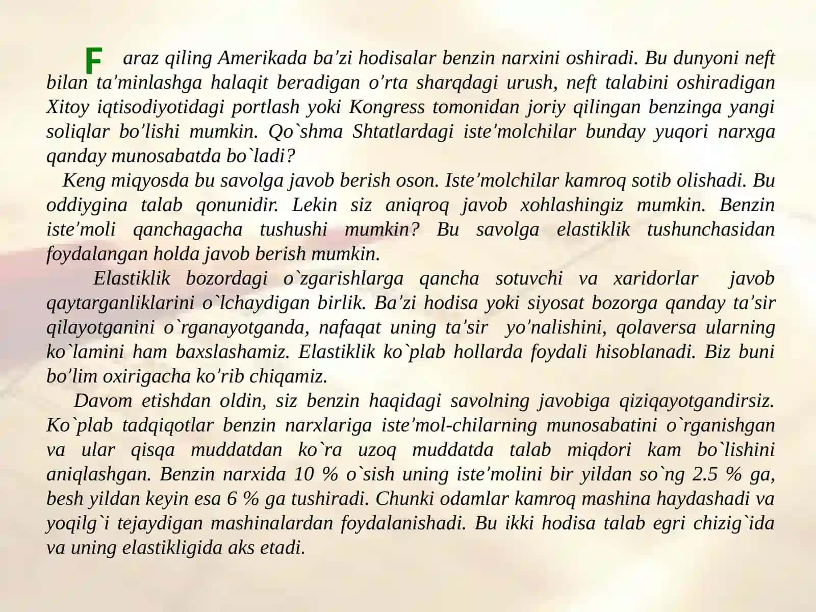 Elastiklik va uni hisoblash 2