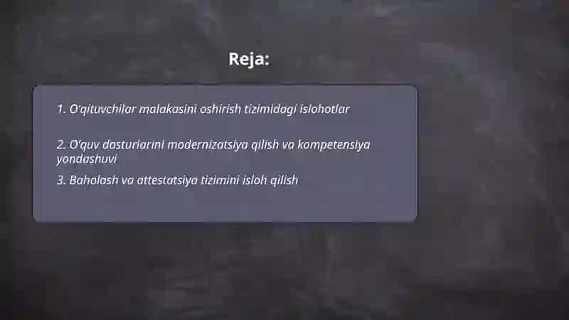 Oʻqituvchilar malakasini oshirish tizimida islohatlar 2