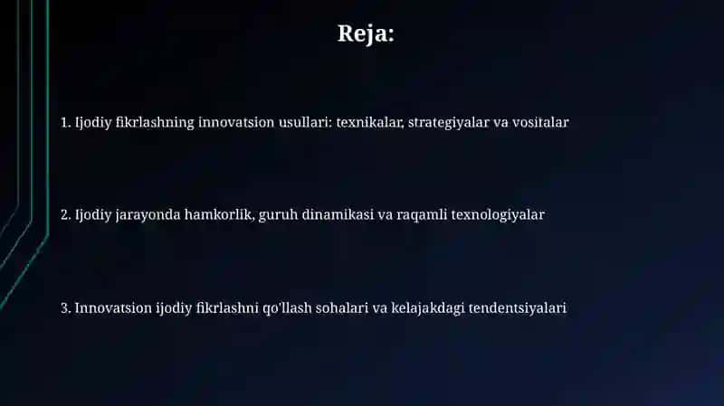 KREATIV FIKRLASHDA INNOVATSION YONDASHUVLAR 2