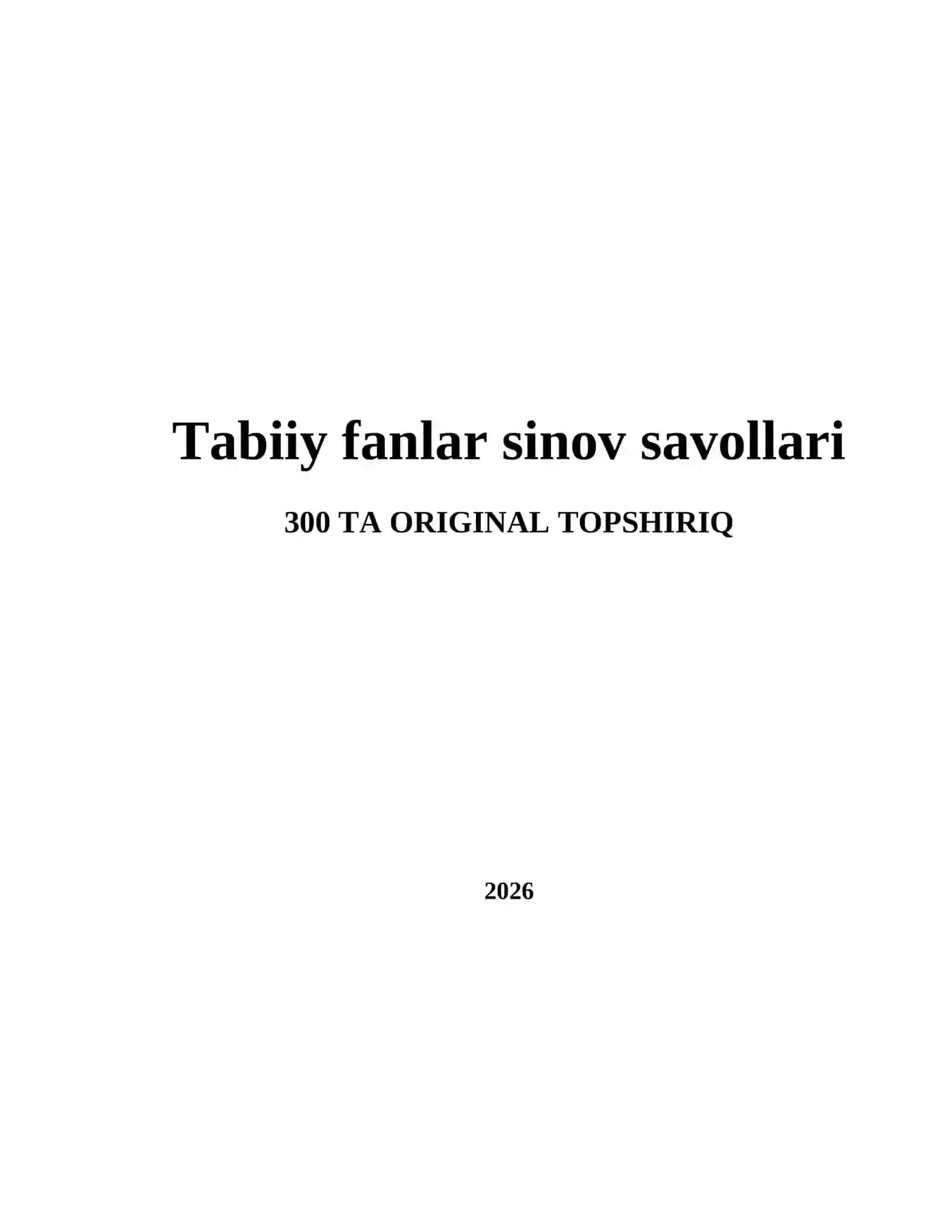 Tabiiy fanlar sinov savollari 2