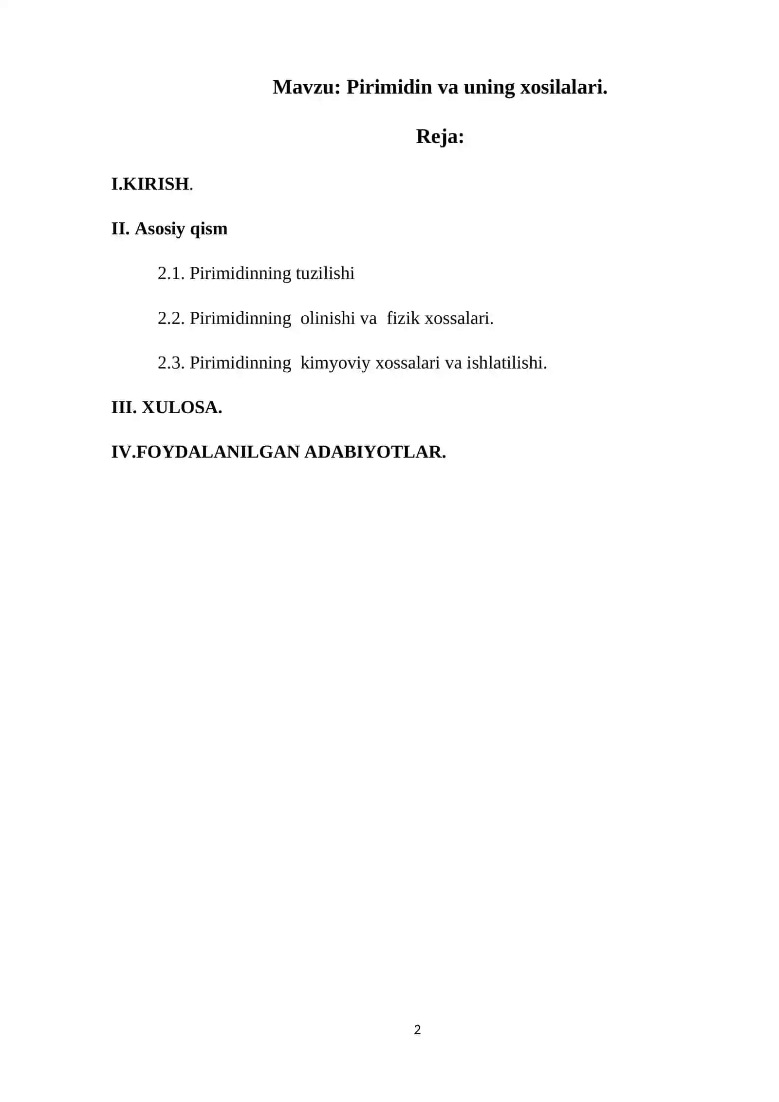 Pirimidin va uning xosilalari 2