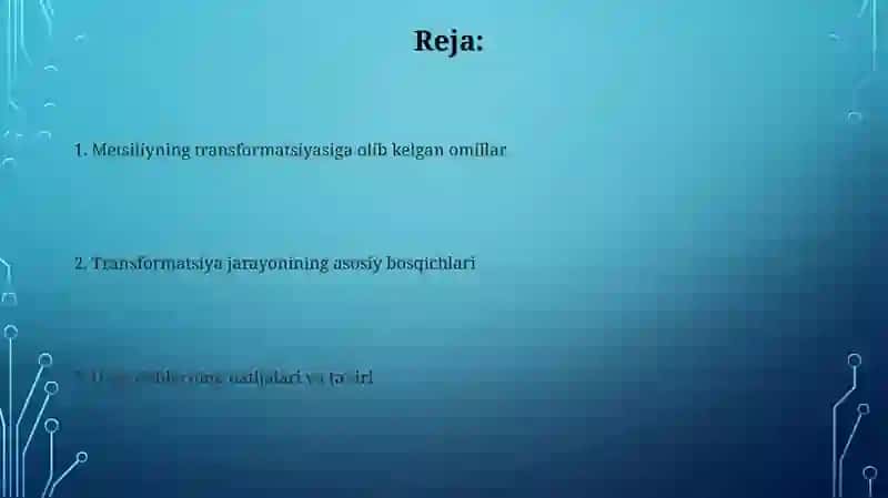 Metsiliyning o'zgarishshakli 2