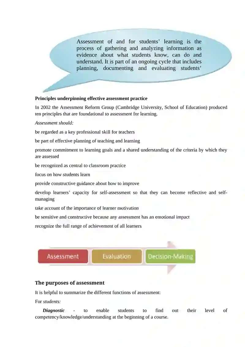 TEACHING MATERIALS FOR LANGUAGE TESTING LESSON 1:TYPES OF ASSESSMENT 2