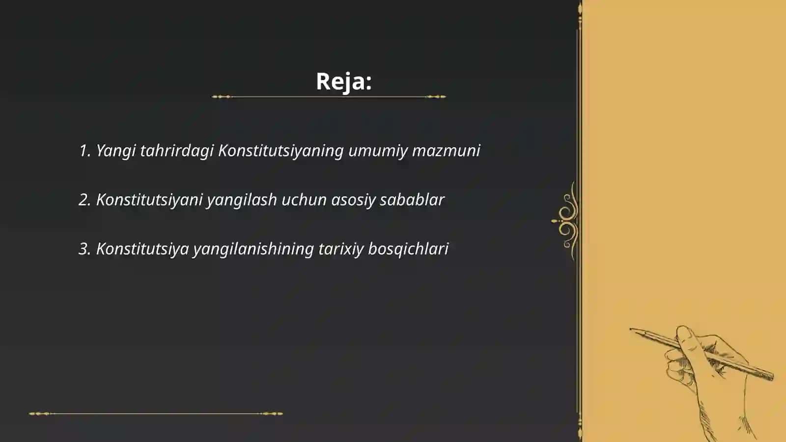 Yangi tahrirdagi konstitutsiyaning mazmun mohiyati va qilinish bosqichlari 2
