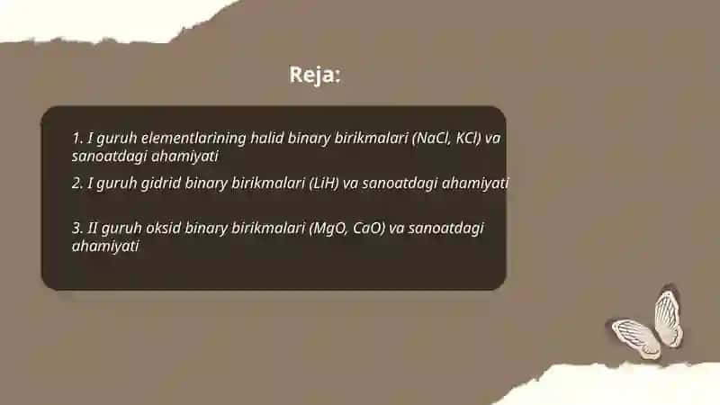 Guruh elementlarining binar birikmalar va sanoatdagi ahamyati 2