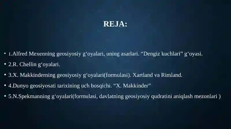 Alfred Mexenning geosiyosiy g‘oyalari 2