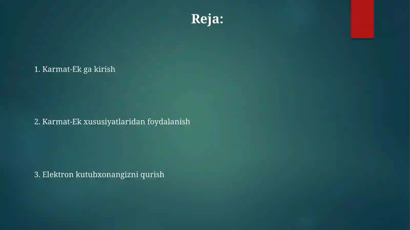 "Karmat-ek" dasturi asosida elektron kutubxona yaratish 2