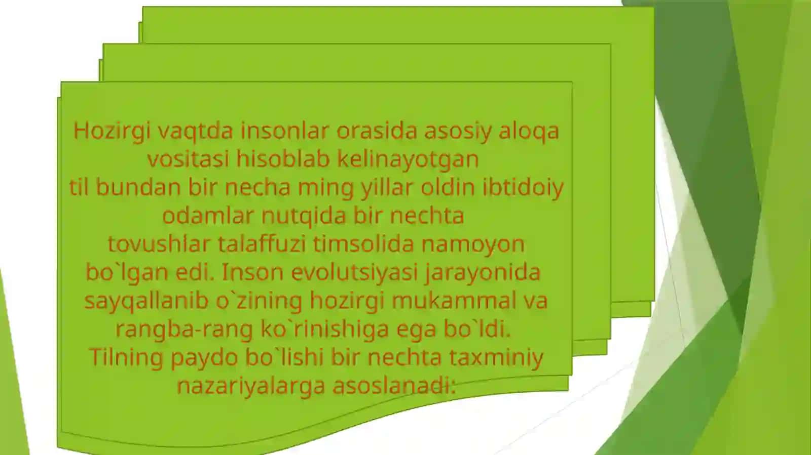 Tilning paydo bòlishi haqidagi nazariyalar 2