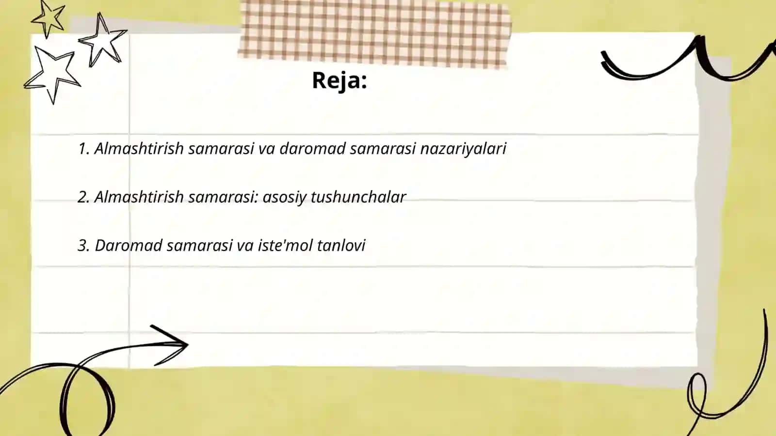 Almashtirish samarasini va daromad samarasini amalda qo'llash 2