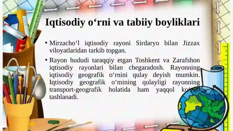 Mirzacho‘li iqtisodiyrayoni 2