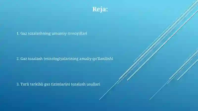 Gaz tozalash texnologiyalari 2