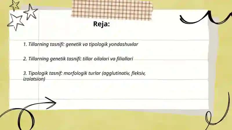 Dunyo tillari va tillar tasnifi 2