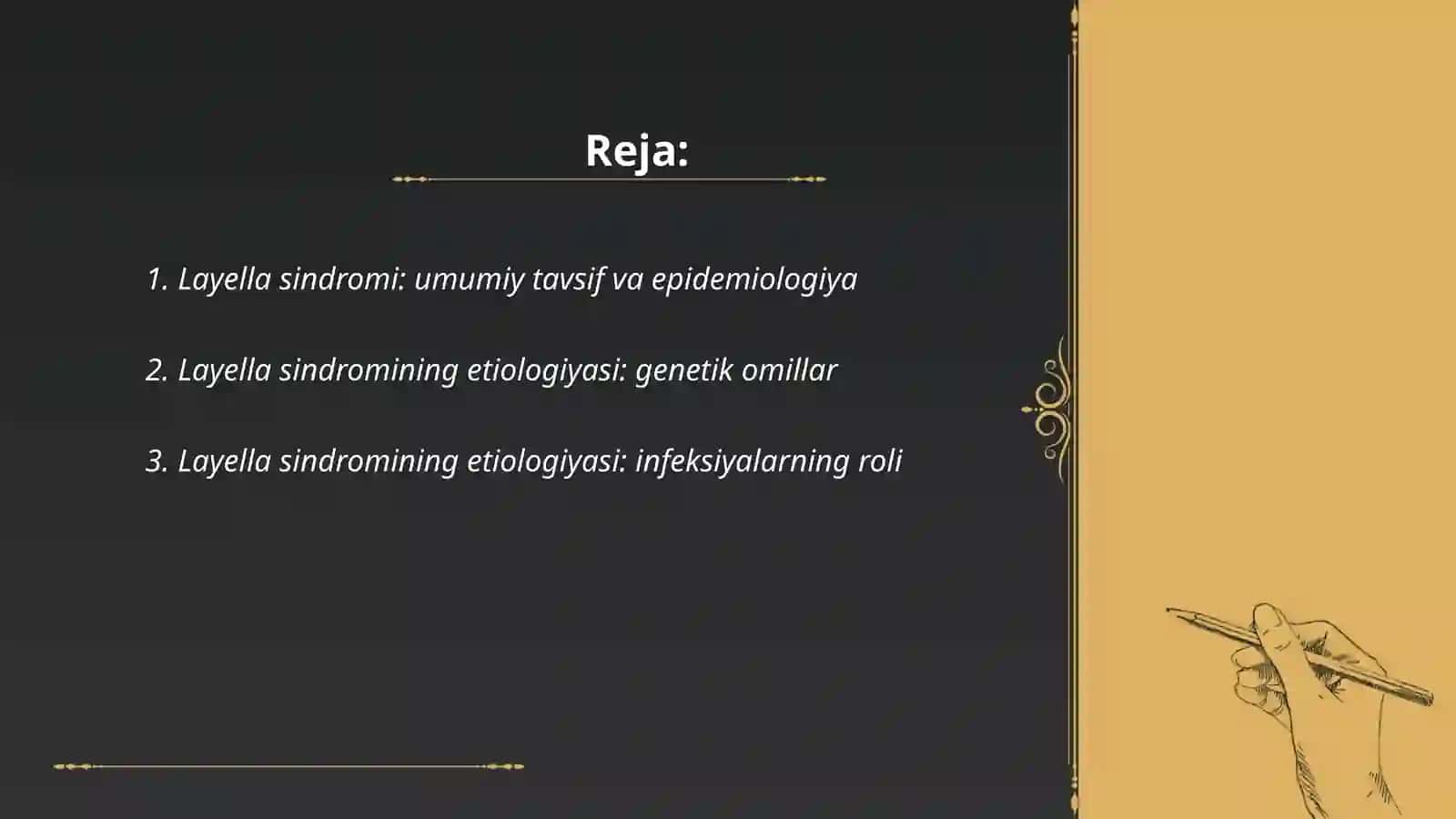 Layella sindromi: etiologiyasi, klinik koʻrinishi va davolash 2