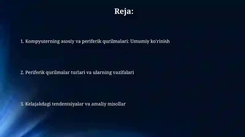 Kompyuterning asosiy vaqo'shimcha qurilmalari 2