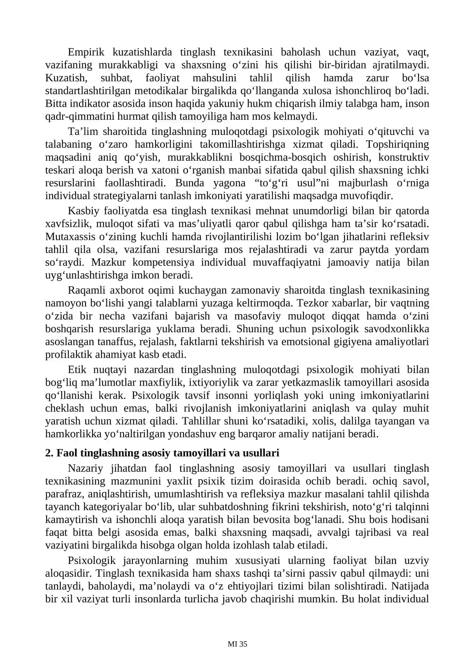 Tinglash texnikasi 2