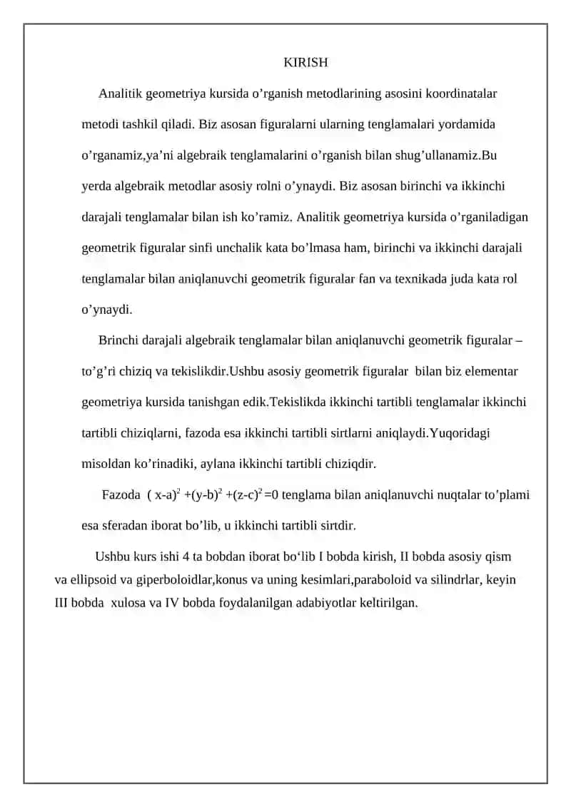 ANALITIK GEOMETRIYA KURSI 2