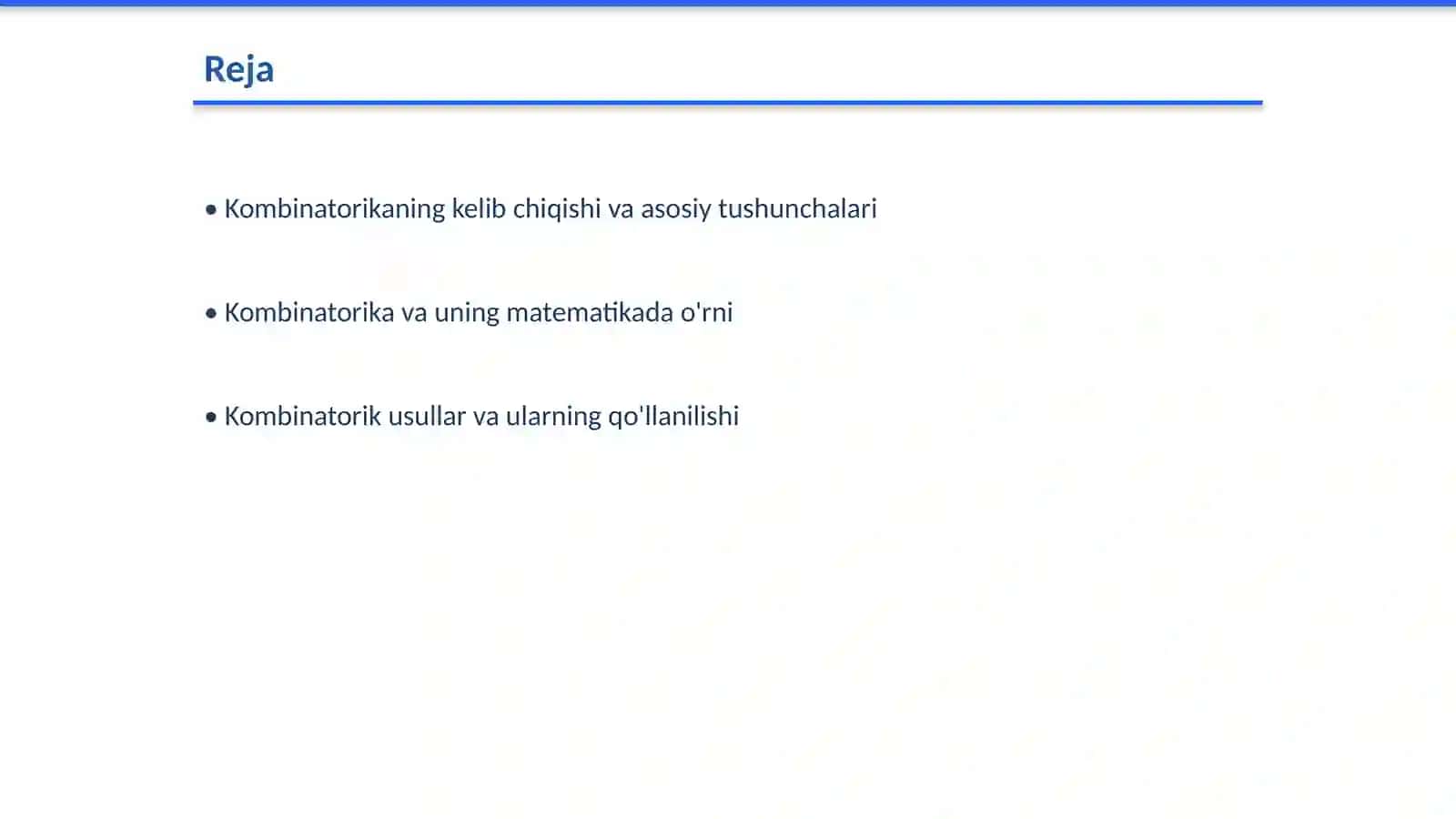 Kombinatorika fani rivojlanish tarixi 2