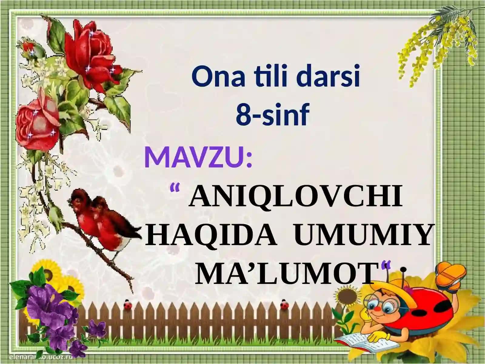 ANIQLOVCHI HAQIDA UMUMIY MA’LUMOT 2