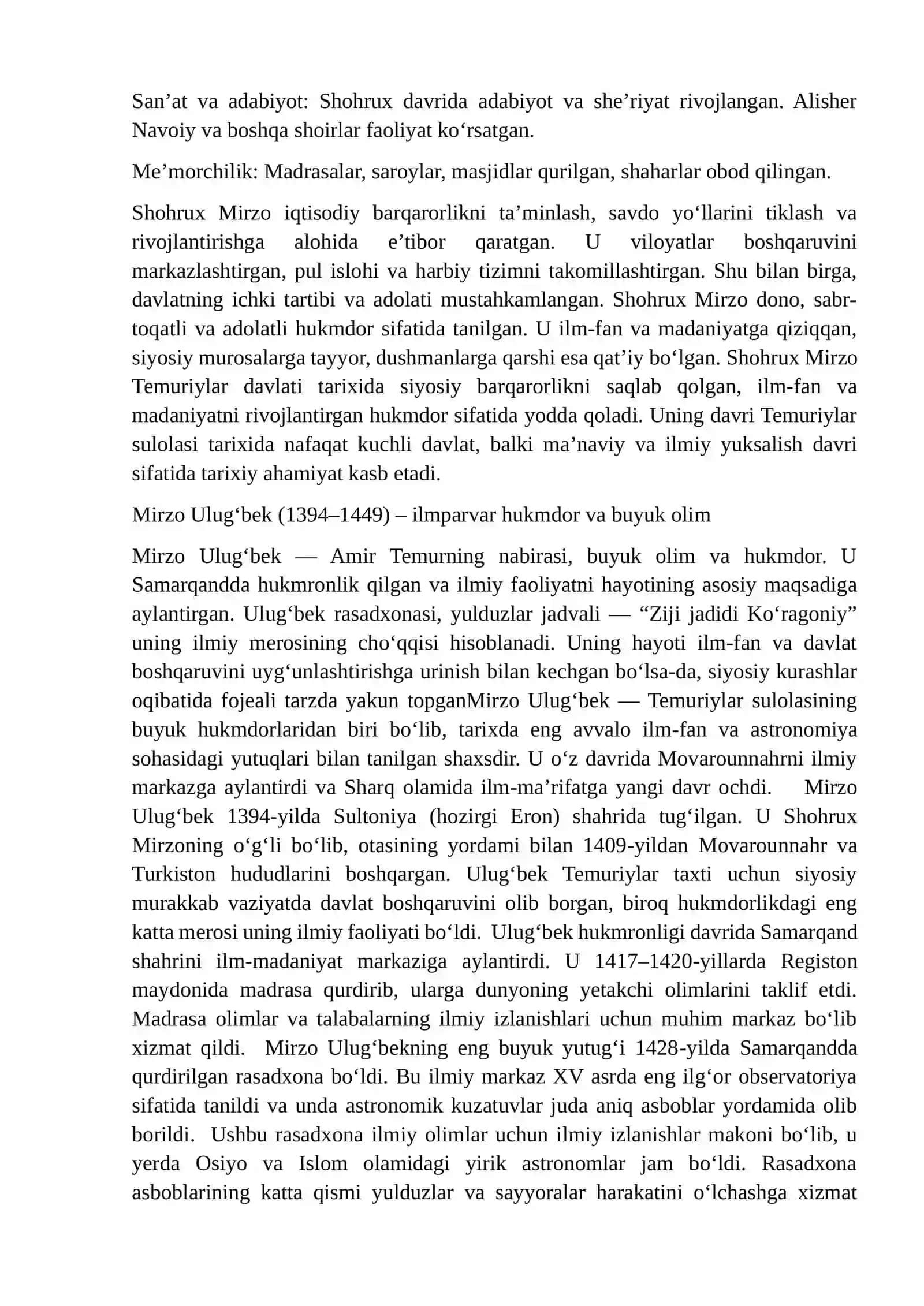 Temuriy hukmdorlar hayoti 2
