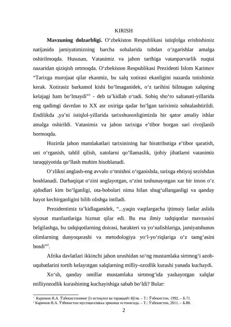 AFRIKA MAMLAKATLARINING MUSTAQILLIKNI QO‘LGA KIRITISHI JARAYONLARI 2