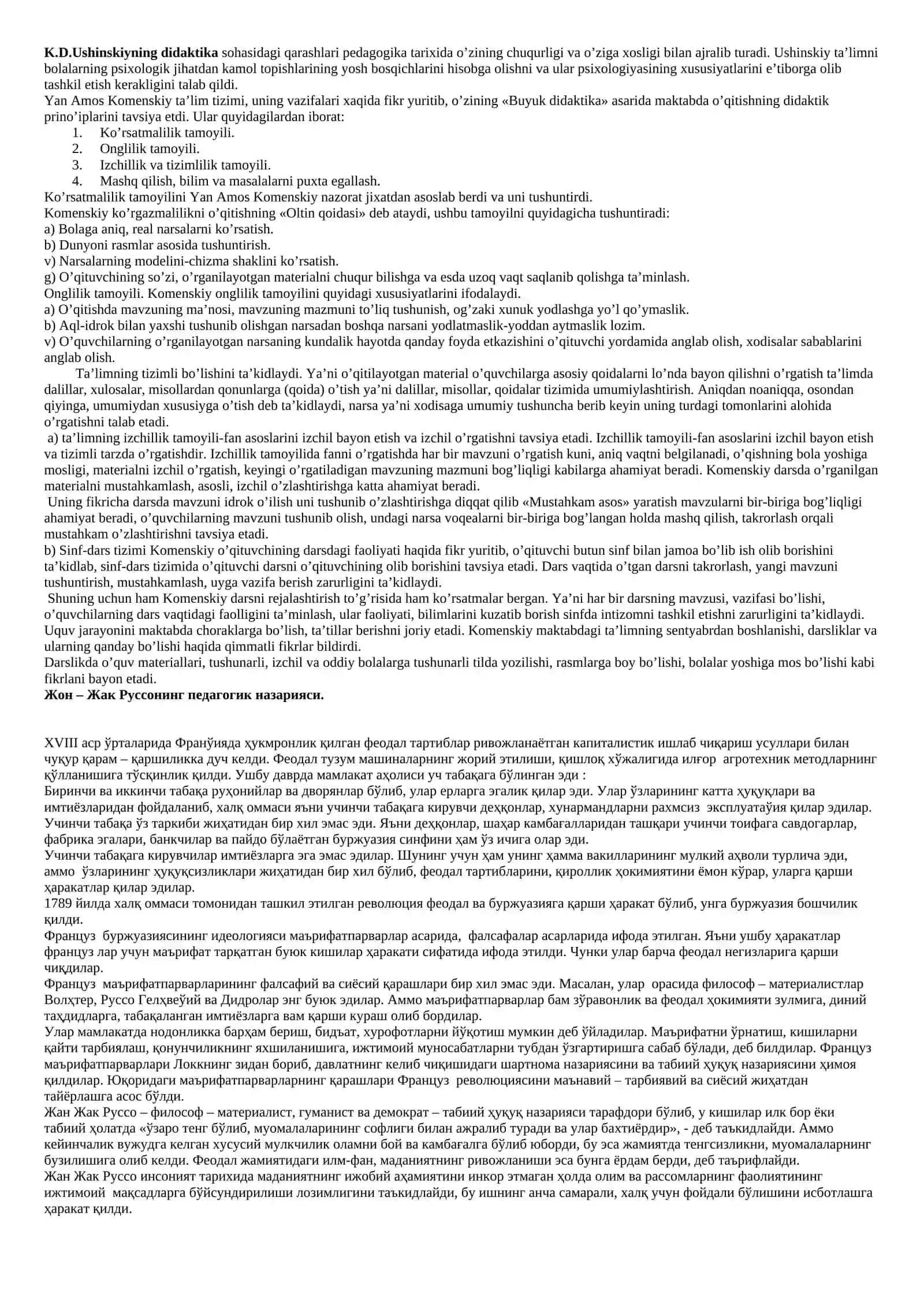 K.D.Ushinskiy va Y.A.Komenskiylarning pedagogik tizimi 2