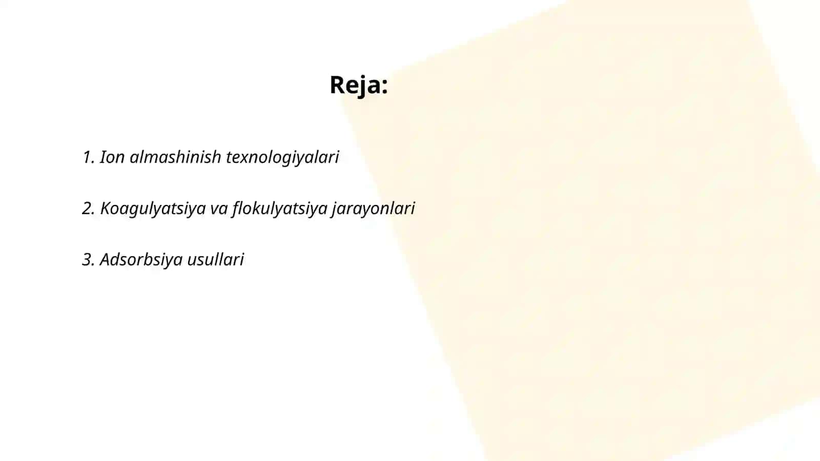 Ion almashinish texnologiyalari 2