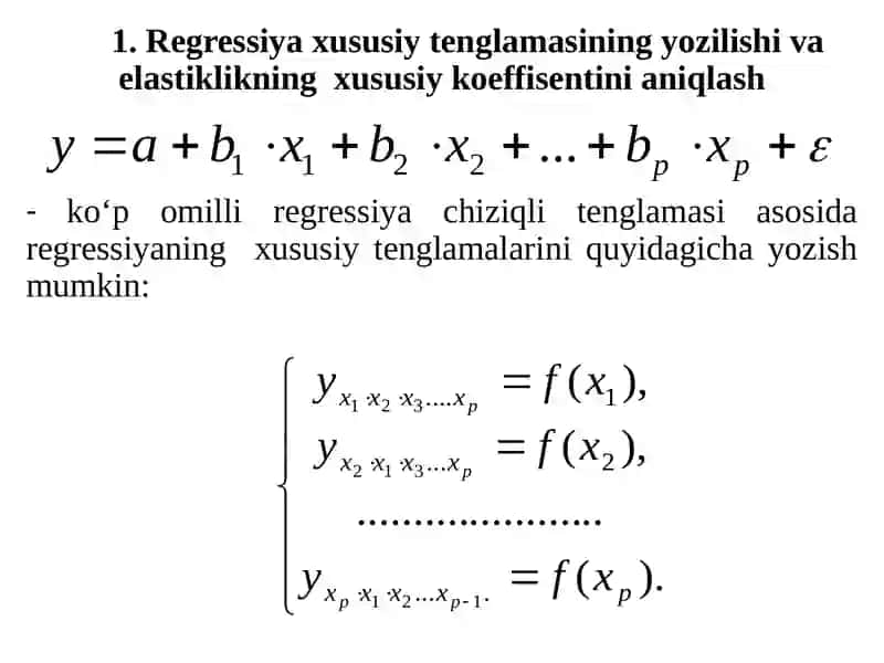 7-mavzu.Regressiyaning xususiy tenglamasi 2