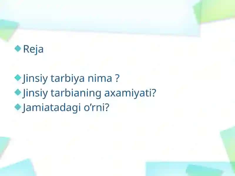 Jinsiy tarbiya 2