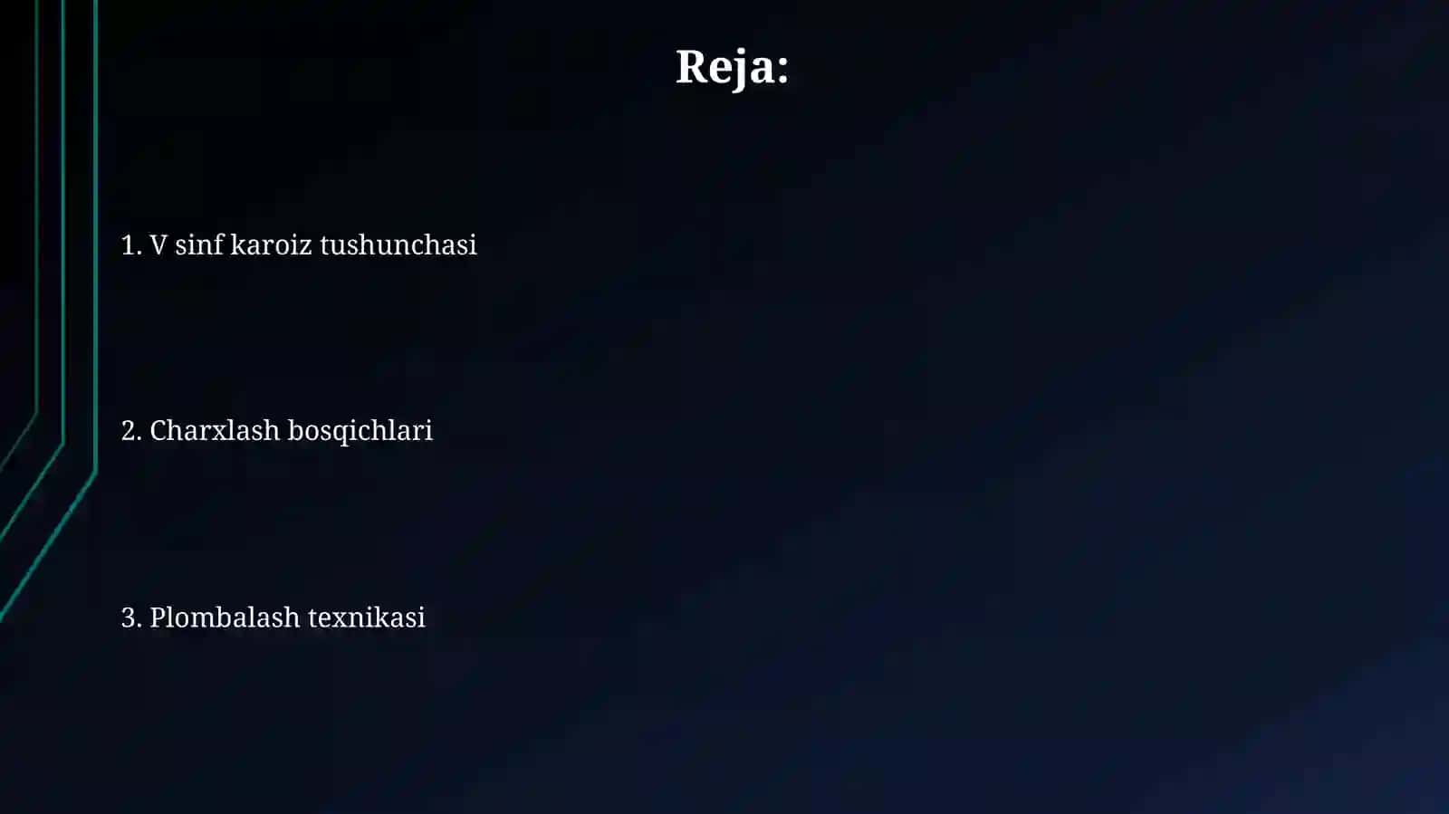 V sinf karoiz bo'shliqlar 2