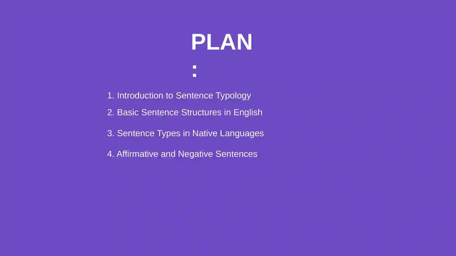 Typology of a sentence in English and Native languages 2