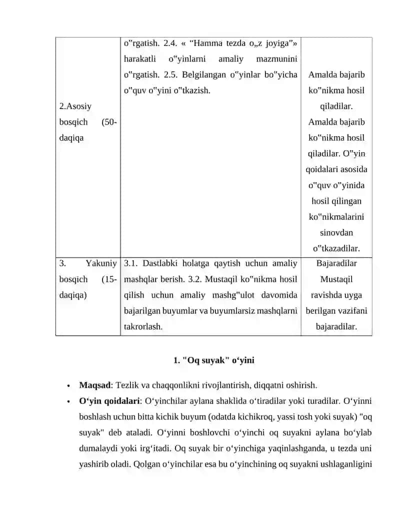 Milliy va harakatli o‘yinlar 2
