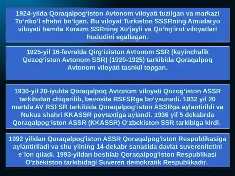 Mustaqillik yillarida Qoraqalpog‘iston Respublikasi 2