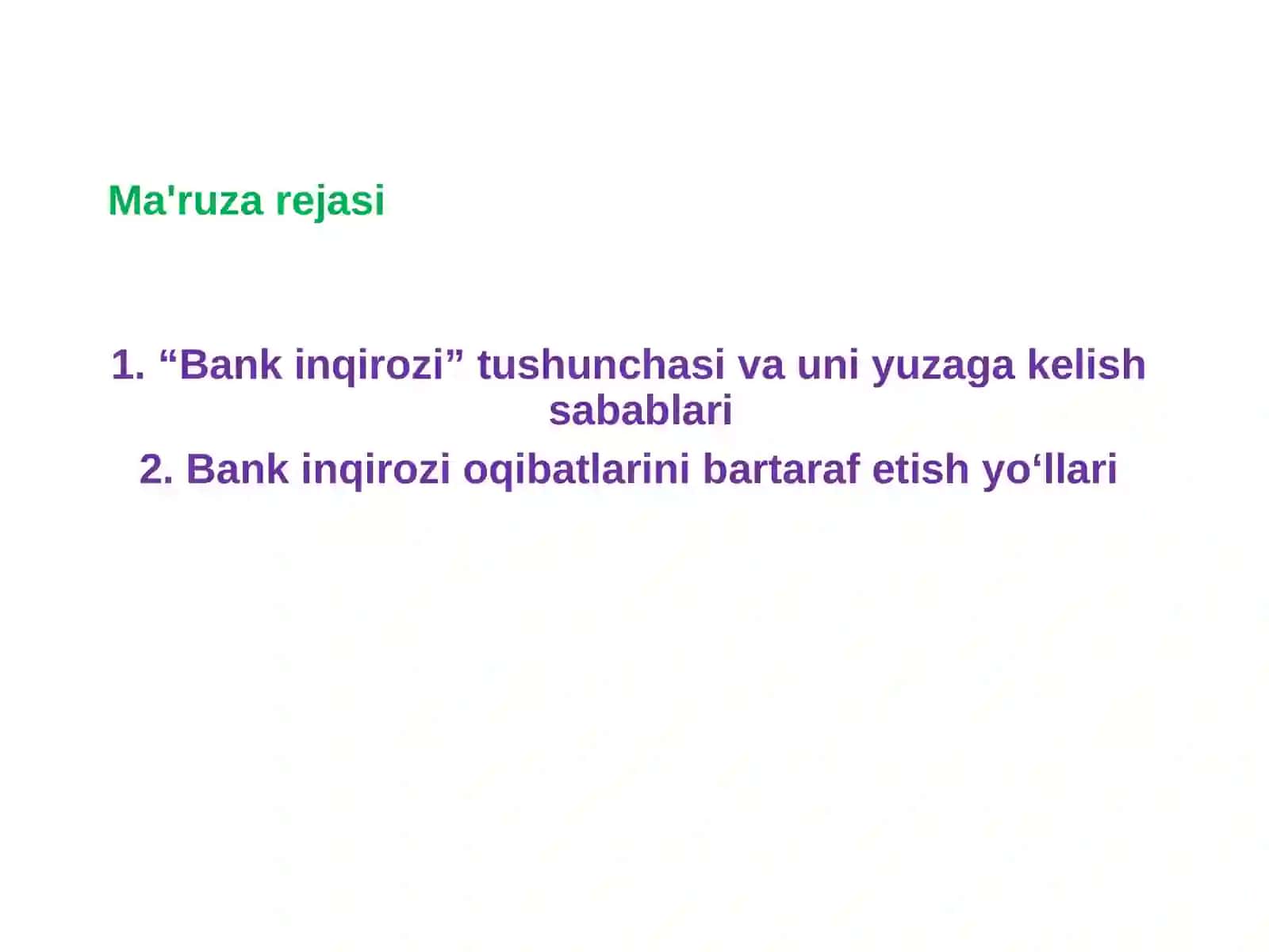 Bank inqirozlari 2