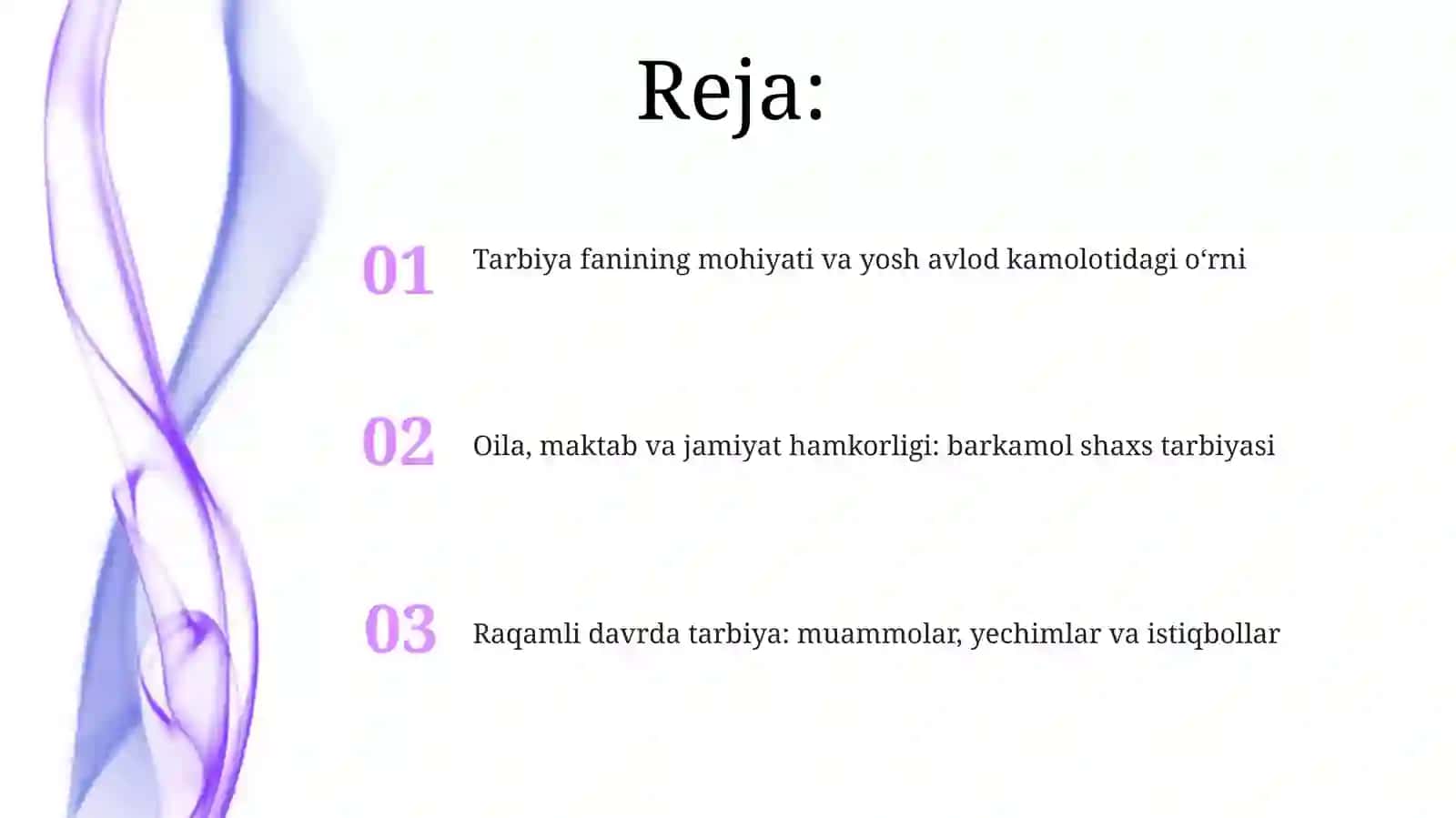 Tarbiya fanining yoshlar tarbiyasi 2