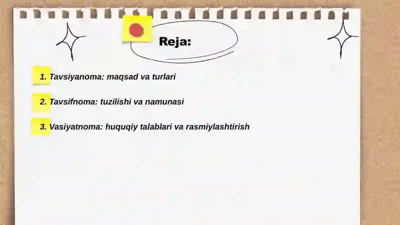 Tavsiyanoma va tavsifnoma 2