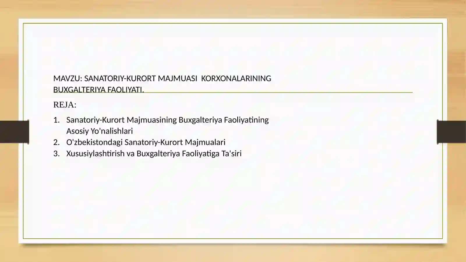 SANATORIY-KURORT MAJMUASI KORXONALARINING BUXGALTERIYA FAOLIYATI 2