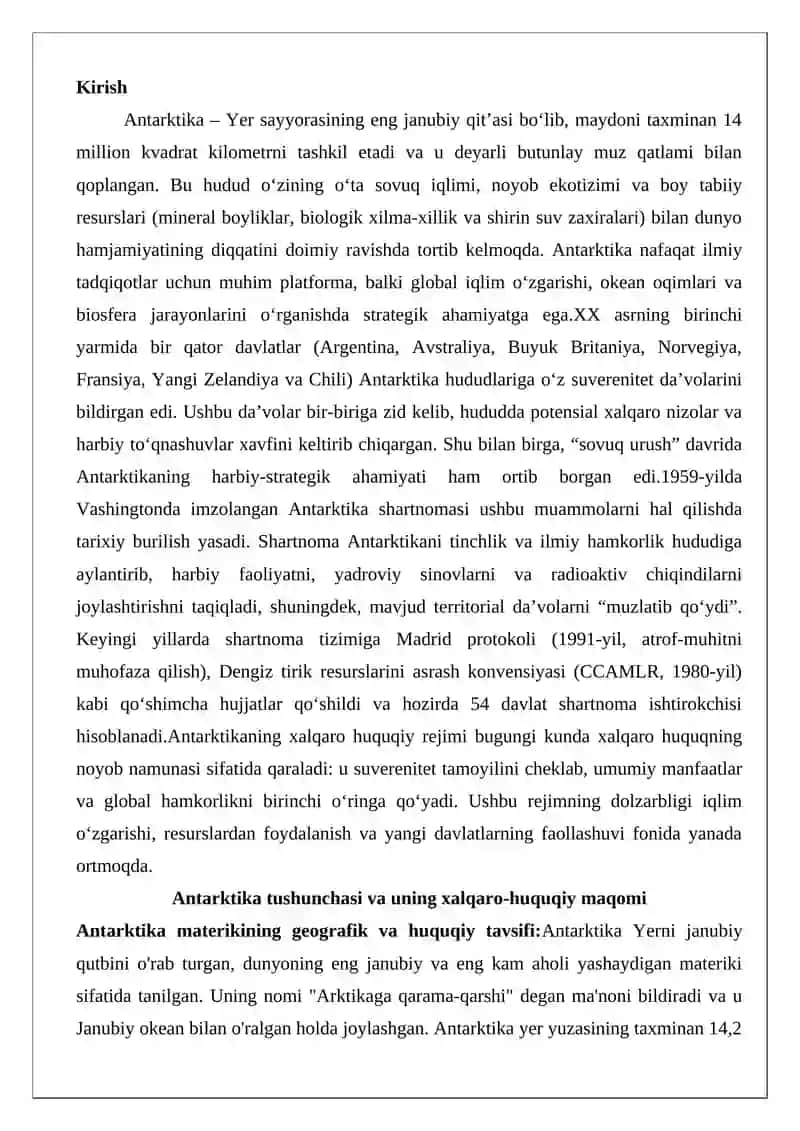 Antarktikaning xalqaro huquqiy rejimi 2
