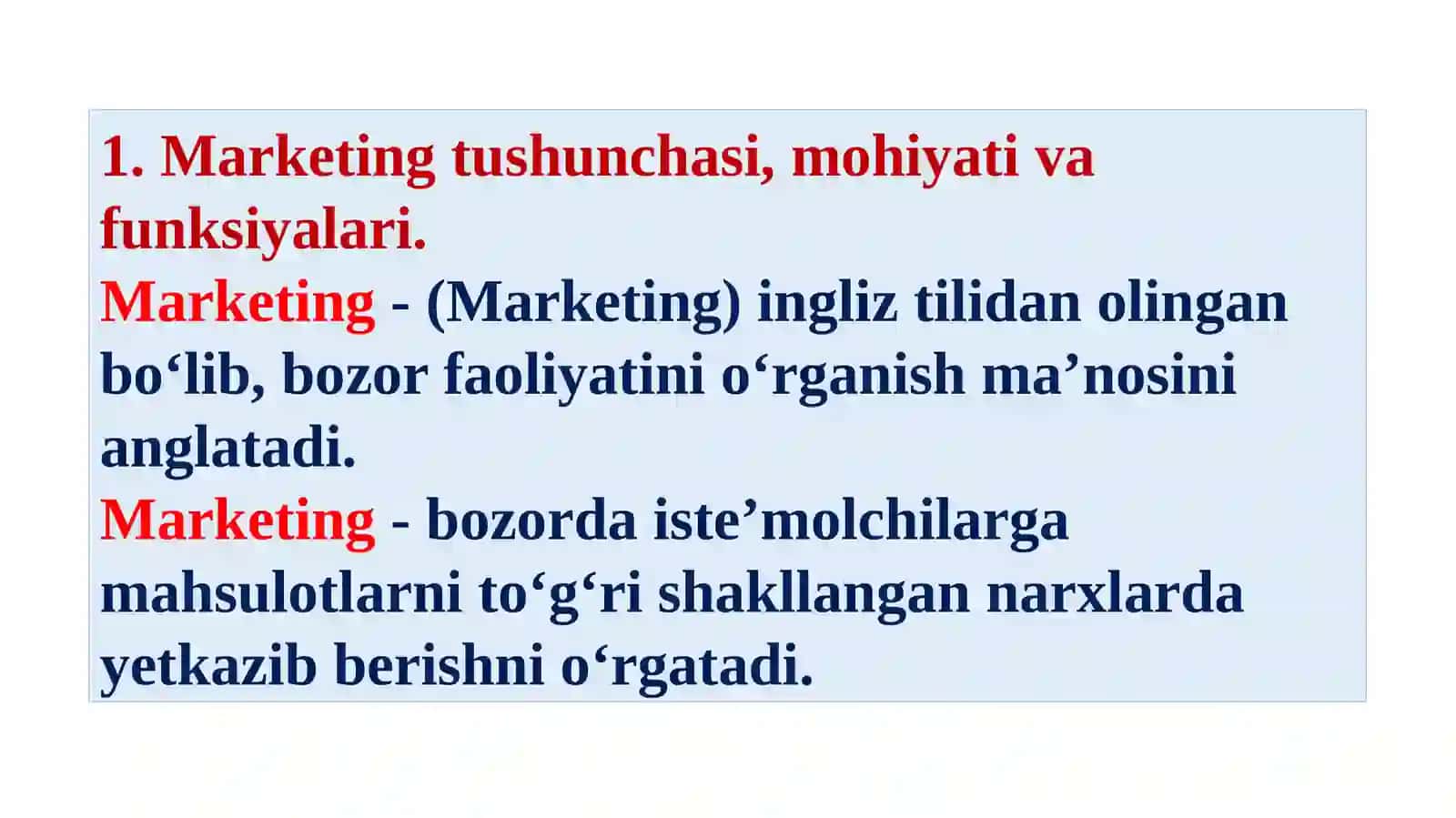 Sanoat korxonalarida marketing 2
