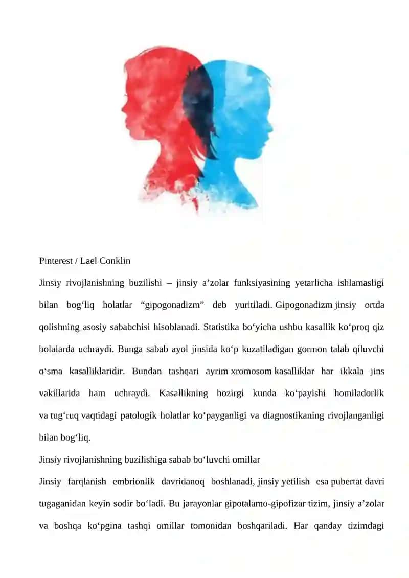Jinsiy rivojlanishning buzilishi 2
