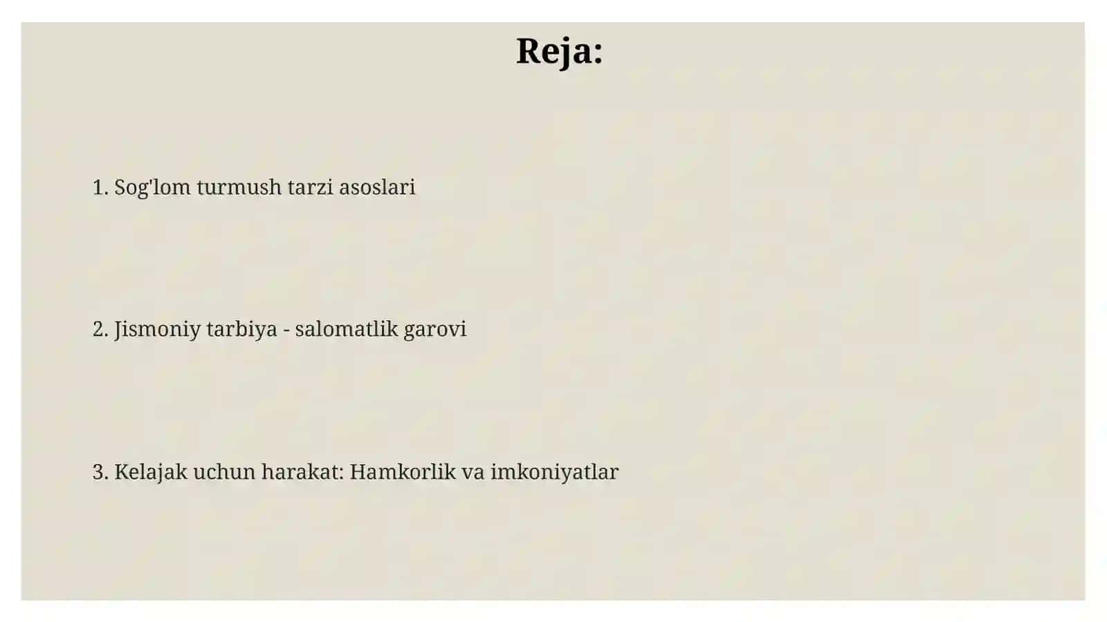 Jismoniy tarbiya va sog'lom turmush tarzini targʻib qilish 2