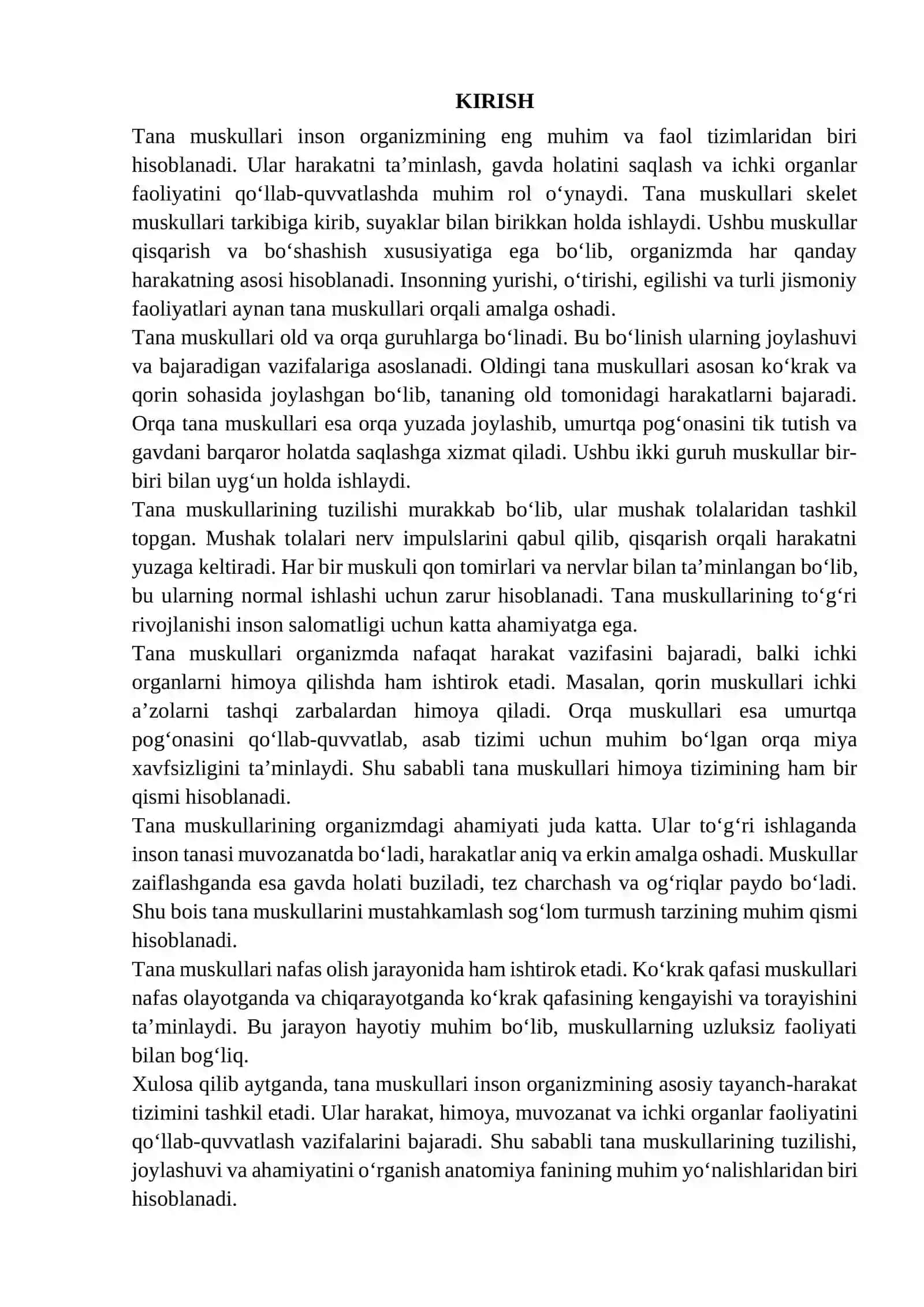 Tana muskullari (old va orqa guruh) 2
