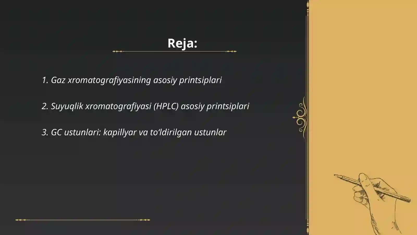Gaz xromatografiyasi va suyuqlik xromatografiyasi 2