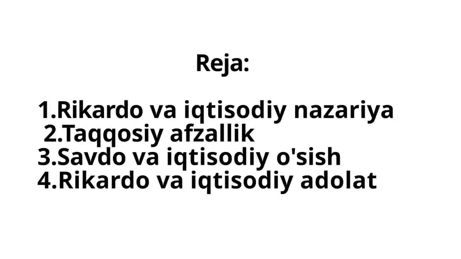 David Rikardovauning iqtisodiy ta'limoti 2